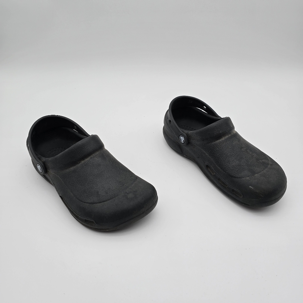 Crocs Sandals Womens 10 Black Bistro Clog Non Slip No Holes Bistro Chef - Picture 2 of 7